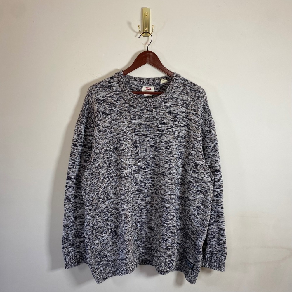 Levi's Relaxed Fit Knit Marbled Crewneck Sweater Mens XL‎ Neutral Cozy Gorpcore